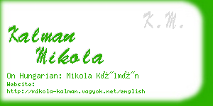 kalman mikola business card